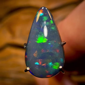 2.25cts - Top Black Teardrop Australian Boulder Opal Doublet