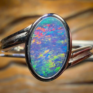 Sterling Silver - Queensland Boulder Opal Doublet Ring