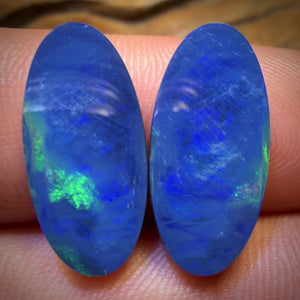 7.6cts - “Big Blues” Australian Boulder Opal Doublet Pair