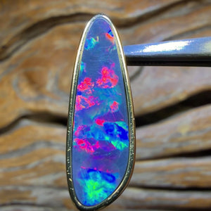 TGIF “Best of the Best” Large Sterling Silver Gold Plated - TOP Queensland Boulder Opal Doublet Pendant