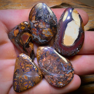 🔒 160.3cts - 5x Australian Tribal Boulder Opal’s. Wholesale Dealers Parcel