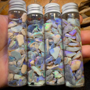 100cts Lightning Ridge Opal Rough Chip Vials. BULK LISTING