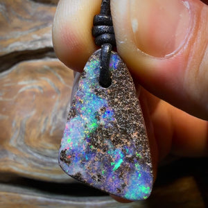 28 x 17mm - Drilled Queensland Boulder Seam Opal Necklace