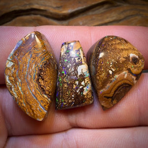 60.9cts - 3x Australian Tribal Boulder Opal’s. Wholesale Dealers Parcel