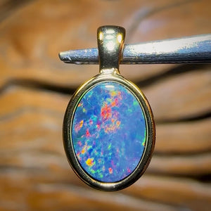 Sterling Silber vergoldeter Anhänger mit Queensland Boulder Opal-Doublet