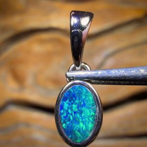 Sterling Silver - Queensland Boulder Opal Doublet Pendant
