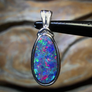 Sterling Silver - Queensland Boulder Opal Doublet Pendant
