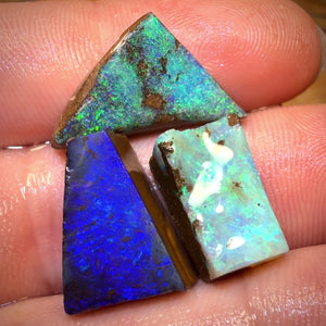 🔒26.5cts - 3x clean ￼Australian Boulder Full Face Opal Rubs Parcel