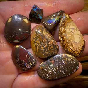 145cts- 7x Tribal Queensland Boulder Opal Rubs