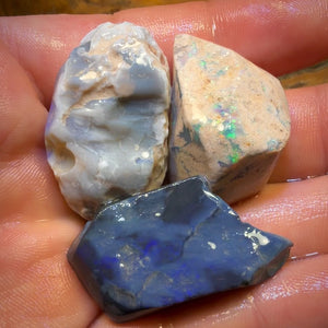 132.8cts - 3x Lightning Ridge Opal Rough Parcel