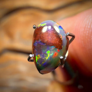 1.15cts - “Little Red Multi Rippa” Australian Crystal Center Boulder Opal from Yowah