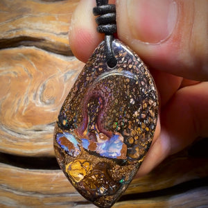 43 x 25mm - Drilled Tribal Queensland Boulder Opal Necklace