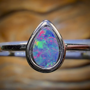 Sterling Silver - Queensland Boulder Opal Doublet Ring