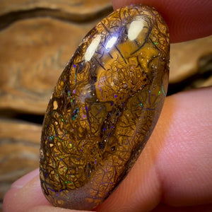 Aren’t You Glad You Waited Untill The End Card! 29.2cts - Tribal Australian Boulder Opal from Yowah