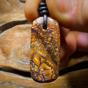 Wildcard! 32 x 15mm - Drilled Tribal Queensland Boulder Opal Necklace