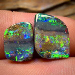 7.4cts - Top Australian Boulder Seam Opal Pair