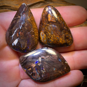 158.3cts - 3x Australian Tribal Boulder Opal’s. Wholesale Dealers Parcel Bargain