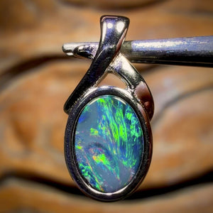 Sterling Silver - Queensland Boulder Opal Doublet Pendant