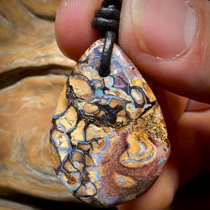 🔨 AUCTION 🔨 33 x 23mm - Drilled Tribal Queensland Boulder Opal Necklace