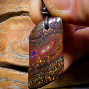 Wildcard! 42 x 19mm - Drilled Tribal Queensland Boulder Opal Necklace