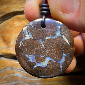 Bargain Card! 33 x 33mm - Drilled Australian Boulder Opal Necklace
