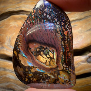 150.1cts - Awesome Tribal Yowah Nut Opal. Double Sided Picture Stone