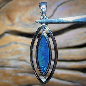 Sterling Silver - Queensland Boulder Opal Doublet Pendant