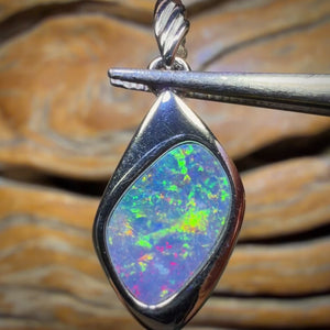 Sterling Silver - Queensland Boulder Opal Doublet Pendant