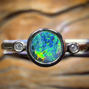 🔨 AUCTION 🔨 Sterling Silver - Queensland Boulder Opal Doublet Ring