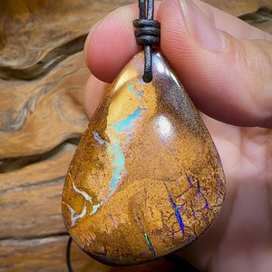 47 x 33mm - Drilled Australian Boulder Opal Necklace