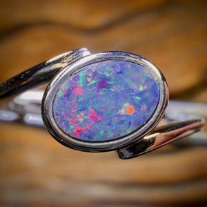Sterling Silver - Queensland Boulder Opal Doublet Ring