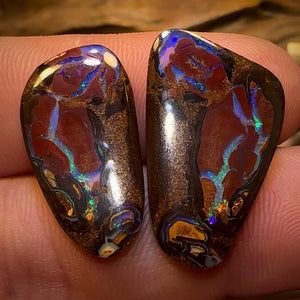 24.2cts - Tribal Queensland Boulder Opal Pair