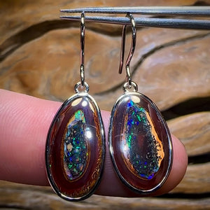 Sterling Silver - Yowah Nut Kernel Opal Earrings - Setting Free!