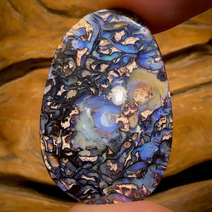 43.3cts -  “Celebrity Stone” Double Sided Tribal Yowah Nut Opal. Featured on “Outback Opal Hunters”!