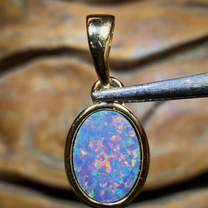 Wild Card! Sterling Silver Gold Plated - Queensland Boulder Opal Doublet Pendant