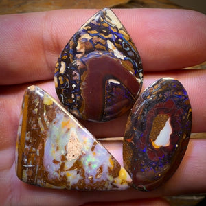 48 hour Vip Crazy Offer 71.1cts - 3x Australian Boulder Opal’s. Wholesale Dealers Parcel