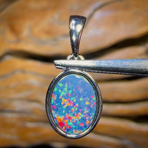 “Classic” Sterling Silver - Queensland Boulder Opal Doublet Pendant