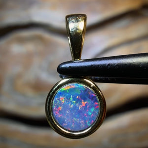 OpalFest WildCard! Sterling Silver Gold Plated - Queensland Boulder Opal Doublet Pendant