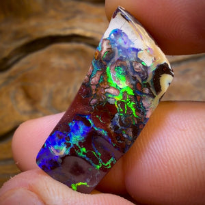 29.9cts - Top Tribal Boulder Opal from Koroit. Electric Green!