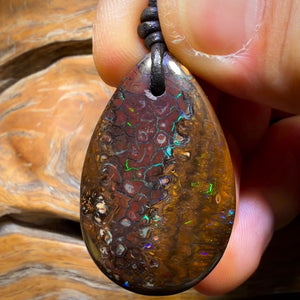 Wildcard! 39 x 25mm - Drilled Tribal Queensland Boulder Opal Necklace
