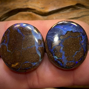 72.9cts - Australian Boulder Seam Opal Pair