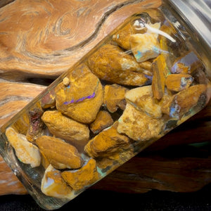 656cts - Jar of Yowah Nut Opal Rough w/ Fossil Opal