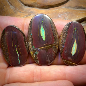 201.8cts - Super Rare Yowah Nut Crystal Centre Opal Trio Parcel. Australian Opal