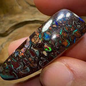 82.4cts - Australian Boulder Opal. Black Tribal Pattern