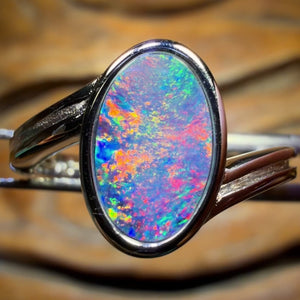 Sterling Silver - Queensland Boulder Opal Doublet Ring