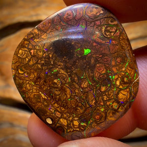 29.3cts - Tribal Yowah Nut Opal. Electric Green