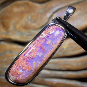 Sterling Silver - Solid Queensland Boulder Pipe Opal Pendant