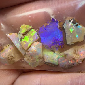 18.9cts - 8x Australian Yowah Boulder Crystal Opal Rough Pieces