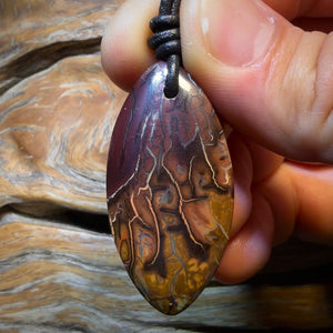 42 x 21mm - Drilled Tribal Queensland Boulder Opal Necklace
