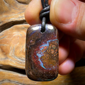 34 x 20mm – Gebohrte Stammes-Queensland-Boulder-Opal-Halskette